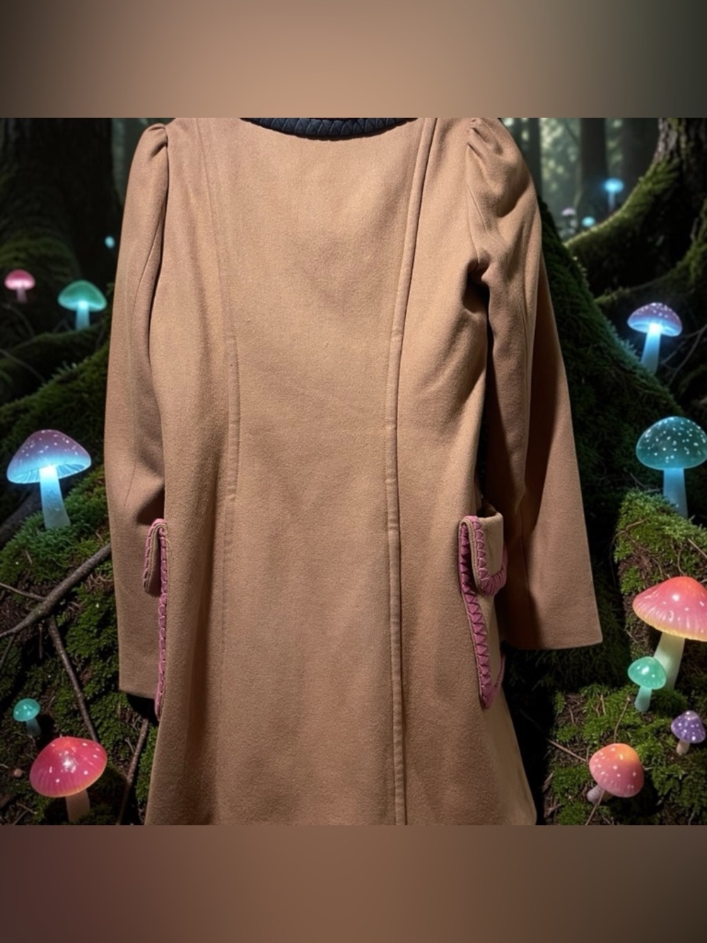 Plenty by Tracy Reese | Wool Blend Crochet Collar Coat, Camel, Size 0, GUC - Picture 12 of 16